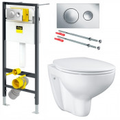 Подвесной унитаз с инсталляцией комплект Viega Prevista Dry 792855+GROHE Bau Ceramic 39427000 микролифт