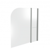 Шторка для ванны SCREEN HS-100-C-CH (1ств.распашная+неподвижная часть с полочками,стекло 6 мм)