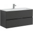 Тумба с раковиной Aquanet Алвита 100 серый антрацит 240112+222717