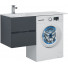 Тумба с раковиной Aquanet Алвита 120 L серый антрацит под стиральную машину 243662 + 241768