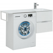 Тумба с раковиной Aquanet Алвита 120 R белый под стиральную машину 243660 + 241769