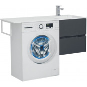 Тумба с раковиной Aquanet Алвита 120 R серый антрацит под стиральную машину 243662 + 241769