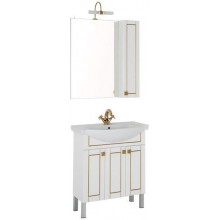 Комплект мебели для ванной Aquanet Честер 75 белый/золото 186330