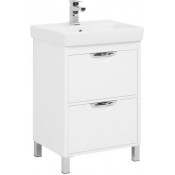 Тумба с раковиной Aquanet Гретта 60 белый 2 ящика 233577 + 185551