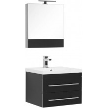 Комплект мебели для ванной Aquanet Верона 58 черный подвесной 2 ящика 230307