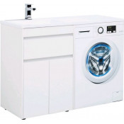 Тумба с раковиной Aquanet Токио 120 L белый напольная, 1 ящик, 2 дверцы 239211 58 см