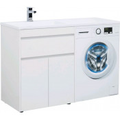 Тумба с раковиной Aquanet Токио 130 L белый напольная, 1 ящик, 2 дверцы 239215 68 см
