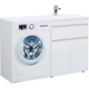 Тумба с раковиной Aquanet Токио 130 R белый напольная, 1 ящик, 2 дверцы 239216 68 см