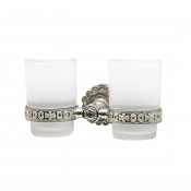 Держатель со стаканами настенный, двойной Milacio Villena MC.904.SL, серебро