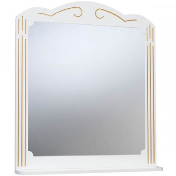 Зеркало Bellezza Кантри 105 белое / патина золото