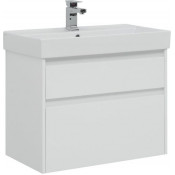 Тумба с раковиной Aquanet Nova Lite 75 белый (2 ящика)  242272 + 242338