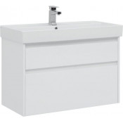 Тумба с раковиной Aquanet Nova Lite 90 белый (2 ящика) 242906+242268