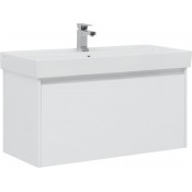 Тумба с раковиной Aquanet Nova Lite 100 белый (1 ящик)  242580 + 242907