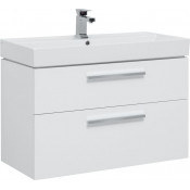 Тумба с раковиной Aquanet Nova 90 белый (2 ящика) 242276 + 242906 (245256)
