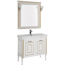 Мебель для ванной Aquanet Паола 90 белый/золото (керамика) 186382