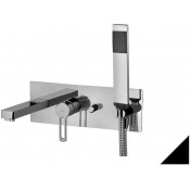 Смеситель для ванны с душем Paffoni Ringo, черный матовый RIN001NO