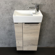 Тумба-умывальник Comforty Асти-40 дуб дымчатый с раковиной Cersanit Crea 40