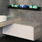 Тумба Comforty Клеон-120 белый/дуб дымчатый с белой столешницей