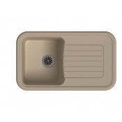 Кухонная прямоугольная мойка Ewigstein Antik 60F 86х51 см, крем