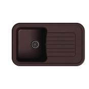 Кухонная прямоугольная мойка Ewigstein Antik 60F 86х51 см, шоколад