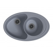 Кухонная угловая мойка Ewigstein Elegant W90KF 82х52 см, серый металлик