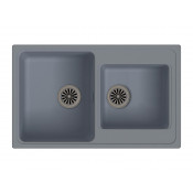 Кухонная мойка Ewigstein Elegant 80D 78х48 см, серый металлик