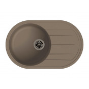 Кухонная овальная мойка Ewigstein Elegant R50F 75.2х47 см, темно-бежевый