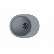 Кухонная овальная мойка Ewigstein Rund 45F 58х45 см, серый металлик