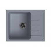 Кухонная прямоугольная мойка Ewigstein Elegant 45F 58х48 см, серый металлик