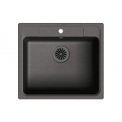 Кухонная квадратная мойка Ewigstein Elegant 60 57х51 см, черный