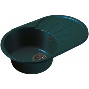 Кухонная овальная мойка GranFest GF-R750L 75х46 см, зеленый