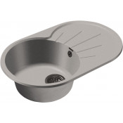 Кухонная овальная мойка GranFest GF-R750L 75х46 см, серый