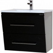 Тумба подвесная с раковиной Bellezza Берта 75 черная