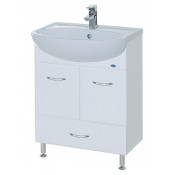 Тумба напольная c раковиной Bellezza Уют 55 с нижним ящиком белая