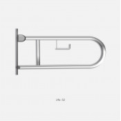 Поручень откидной U14-32-650 с перекладиной и держателем для туалетной бумаги