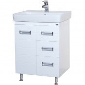 Тумба напольная Bellezza Сиена 70 c раковиной Santek 3 ящика белая