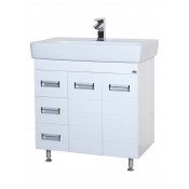 Тумба напольная Bellezza Сиена 80 с бельевой корзиной c раковиной Santek белая