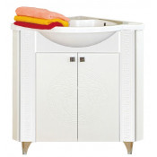 Тумба с раковиной Misty Олимпия 60 угловая, цвет белый фактурный