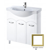 Тумба Bellezza Амелия 80 с раковиной Cersanit белая (патина) золото