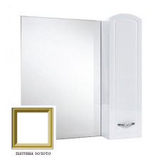 Зеркало-шкаф Bellezza Амелия 80 правое белое (патина) золото