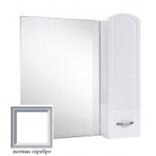 Зеркало-шкаф Bellezza Амелия 80 правое белое (патина) серебро