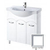 Тумба Bellezza Амелия 70 с раковиной Cersanit белая (патина) серебро