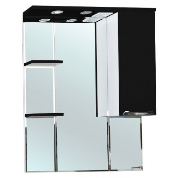 Зеркало-шкаф Bellezza Альфа 75 с подсветкой черное правое