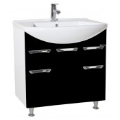 Тумба с раковиной Bellezza Альфа 75 чёрная