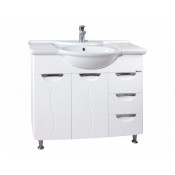 Тумба с бельевой корзиной Bellezza Глория 105 с раковиной Dreja белая