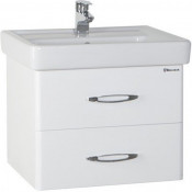 Тумба подвесная Bellezza Джела 60 с раковиной Santek 2 ящика белая