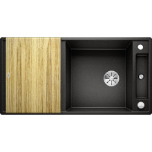 Кухонная мойка Blanco Axia III XL 6 S 525858, черный, разделочный столик из ясеня