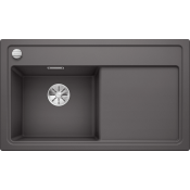Кухонная мойка Blanco Zenar 45 S с доской из стекла чаша слева, темная скала