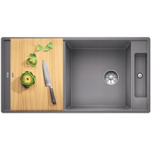 Кухонная мойка Blanco Axia III XL 6 S-F, алюметаллик доска ясень