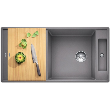 Кухонная мойка Blanco Axia III XL 6 S-F, алюметаллик доска ясень